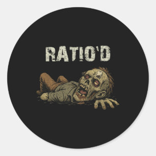 Ratio'd Teag Meme Funny Zombie Npc Ratioed Gamer H Classic Round Sticker