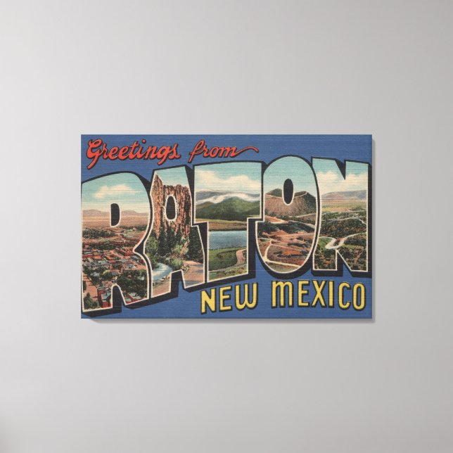 Raton, New Mexico - Large Letter Scenes Canvas Print (Front)