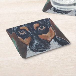 Ratonero in Canyon Painting by Alfred Fox Square Paper Coaster