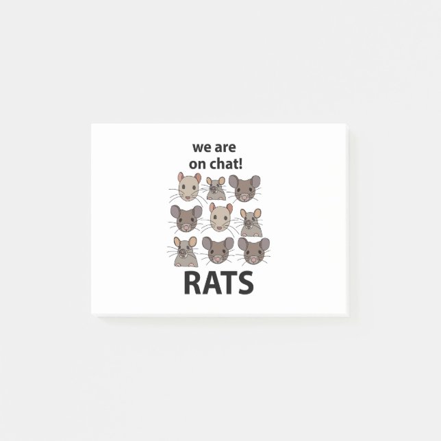 Rats Animal We Are On Chat Funny Rats Post-it Notes (Front)