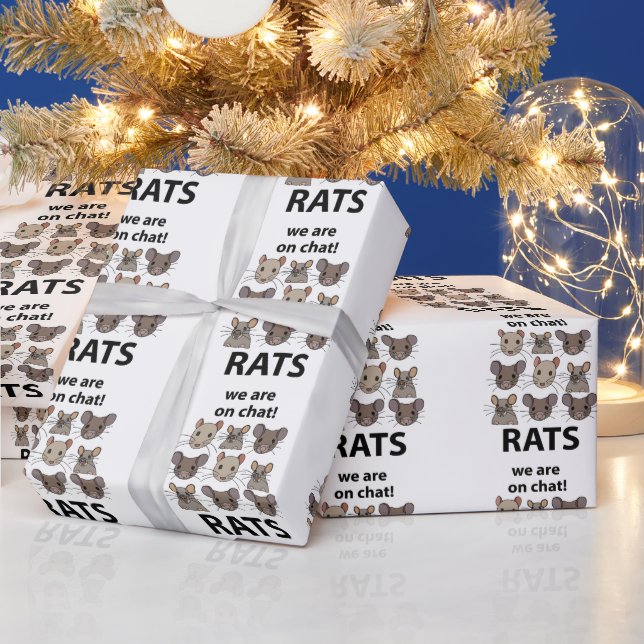 Rats Animal We Are On Chat Funny Rats Wrapping Paper (Holidays)