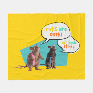 Rats Are Cute But Kinda Stinky Fleece Blanket