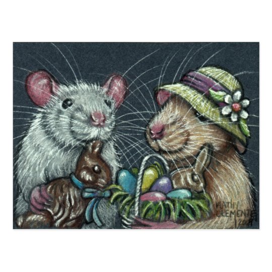 Rats Easter Baskets Postcard