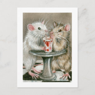 Rats on a Date Postcard