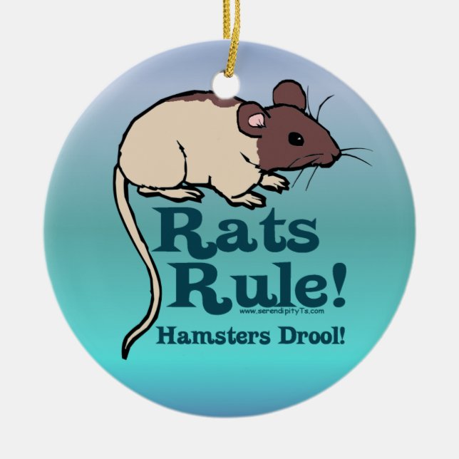 Rats Rule! Ceramic Ornament (Front)