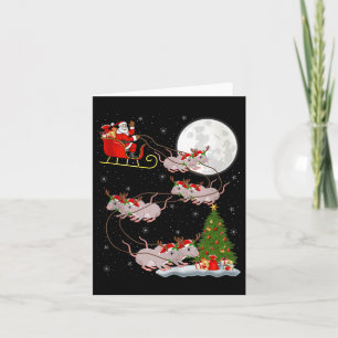 Rats Santa Sleigh Flying Funny Magical Christmas T Card