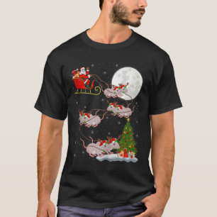 Rats Santa Sleigh Flying Funny Magical Christmas T T-Shirt