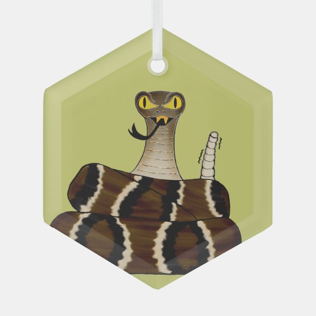 Rattler Glass Ornament (Front)