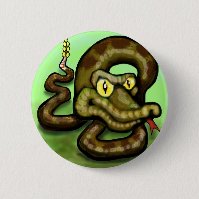 Rattlesnake 2 Inch Round Button (Front)