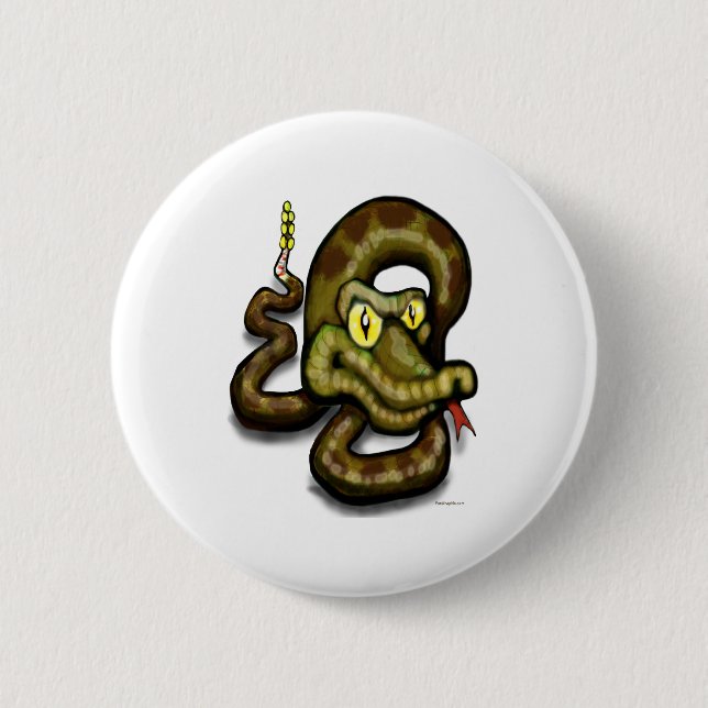 Rattlesnake 2 Inch Round Button (Front)