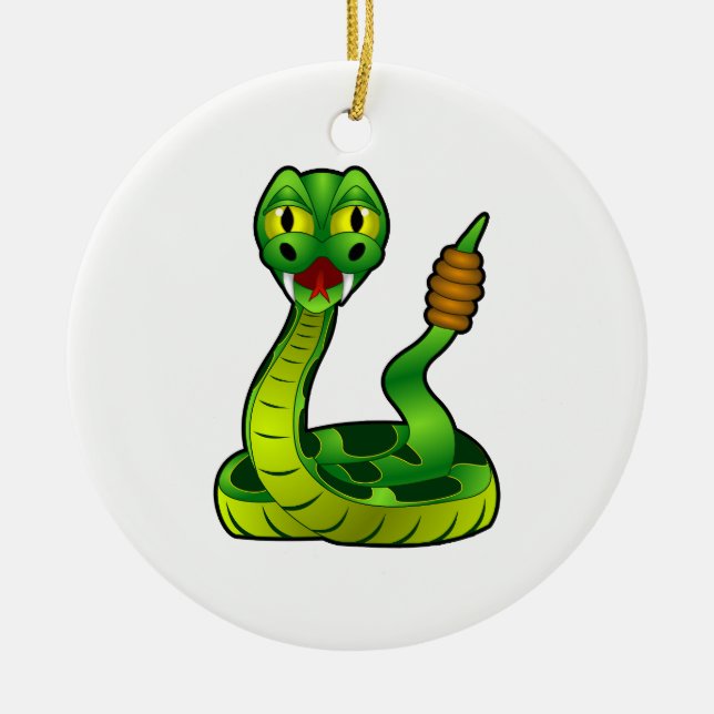 Rattlesnake Ceramic Ornament (Front)
