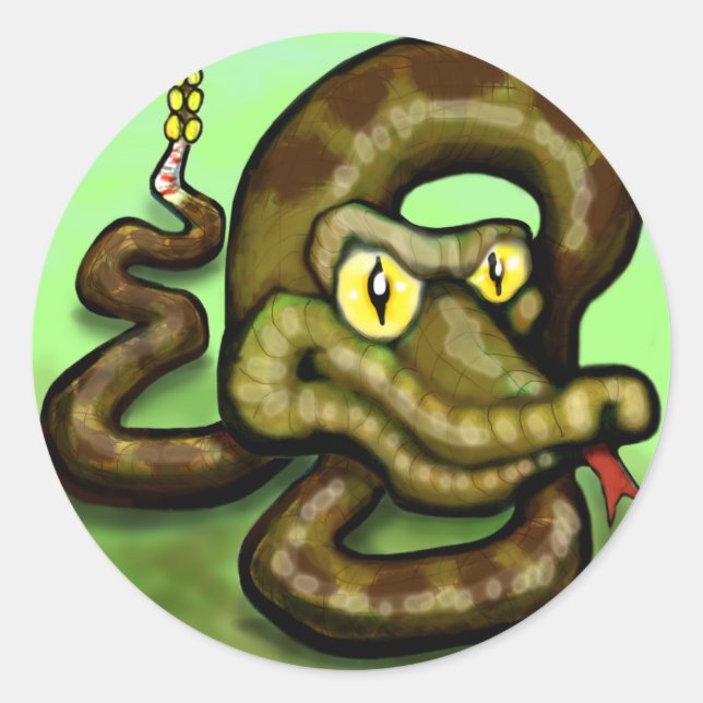 Rattlesnake Classic Round Sticker (Front)