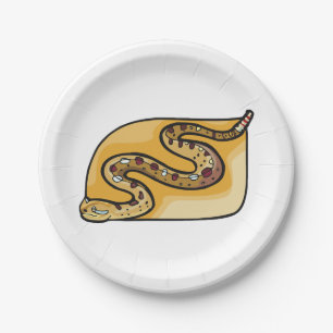 Rattlesnake Coiled Snake Southwestern Desert Paper Plate