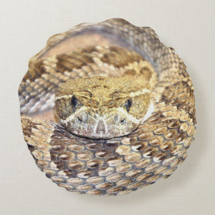 rattlesnake face round pillow