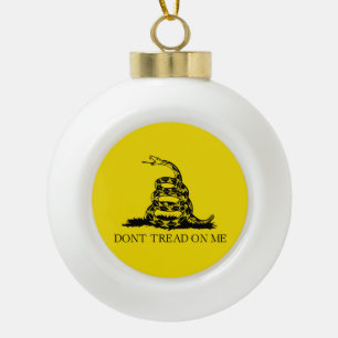 Rattlesnake Gadsden Flag: Fight, Resistance Ceramic Ball Christmas Ornament