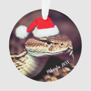 Rattlesnake in Santa Hat Ornament