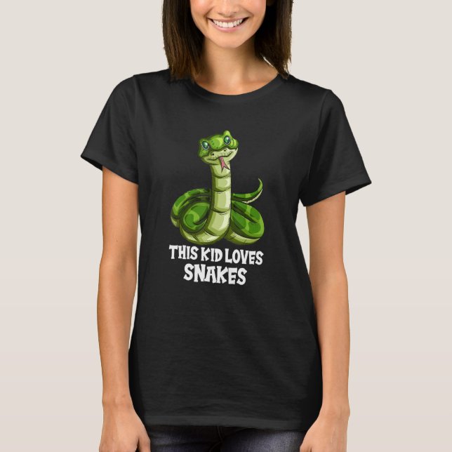 Rattlesnake Python Kids Snake This Kid Loves Snake T-Shirt (Front)