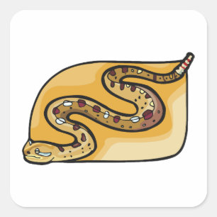 Rattlesnake Reptile Square Sticker