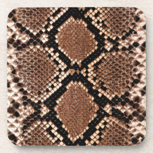 Rattlesnake Snake Skin Leather Faux Coaster