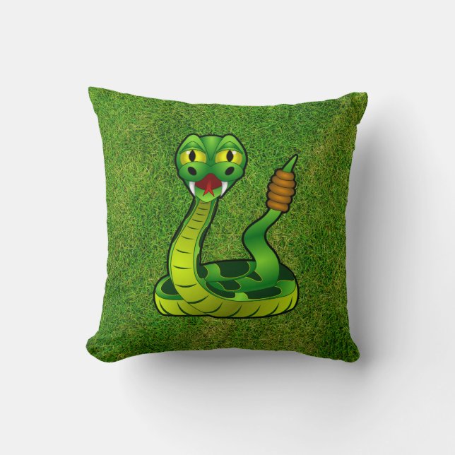 Rattlesnake Throw Pillow (Front)