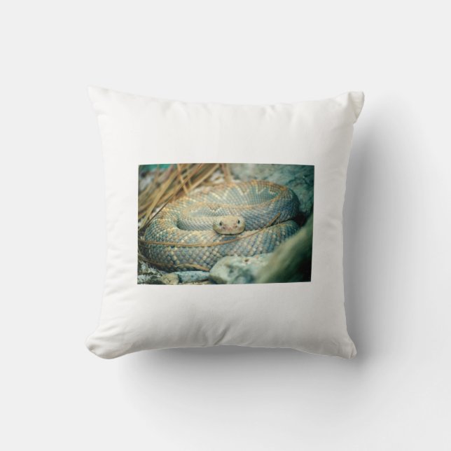 Rattlesnake Throw Pillow (Front)