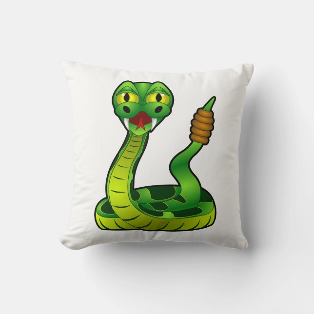 Rattlesnake Throw Pillow (Front)