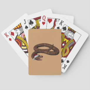 Rattlesnake With Santa Hat Playing Cards