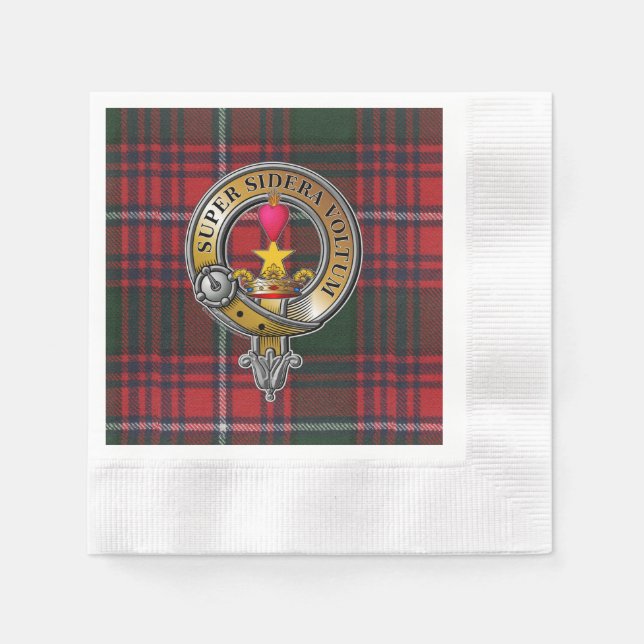 Rattray Tartan & Badge Napkin (Front)