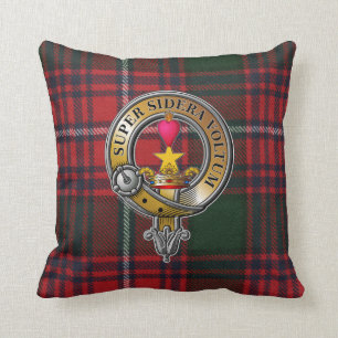 Rattray Tartan & Badge Throw Pillow