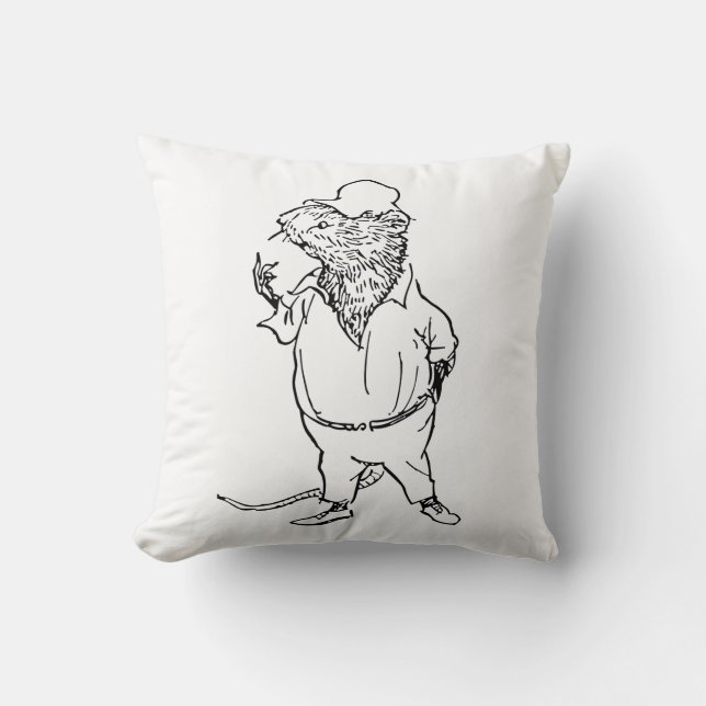 Ratty - Wind In the Willows (1908 Illustration) Throw Pillow (Front)
