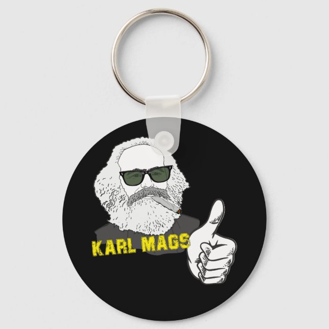 Rauchender Karl Mags mit Sonnenbrille  Keychain (Front)