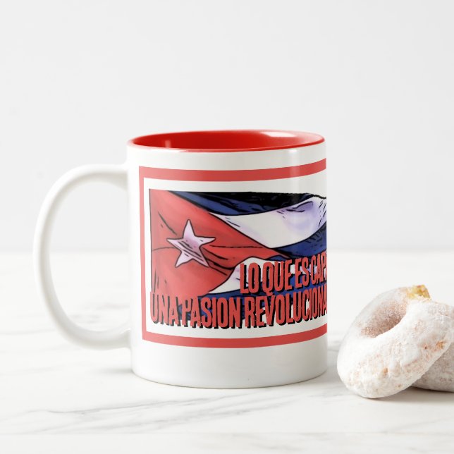 Raúl Castro Two-Tone Coffee Mug (With Donut)
