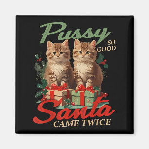 Raunchy Christmas Cat Naughty Funny Gag Prank Humo Magnet