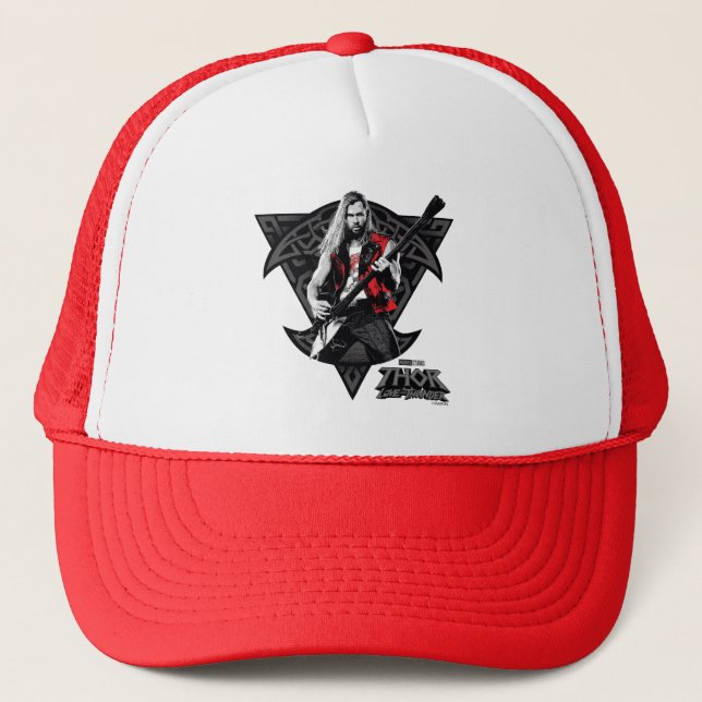Ravager Thor Heavy Metal Norse Character Graphic Trucker Hat (Front)