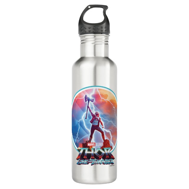 Ravager Thor On Mountain Top With Stormbreaker 710 Ml Water Bottle (Front)