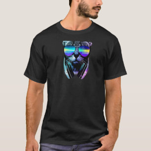Rave Cat EDM Kitten DJ Kitty Tech House Music on T-Shirt