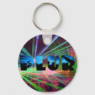 Rave Flash PLUR Keychain