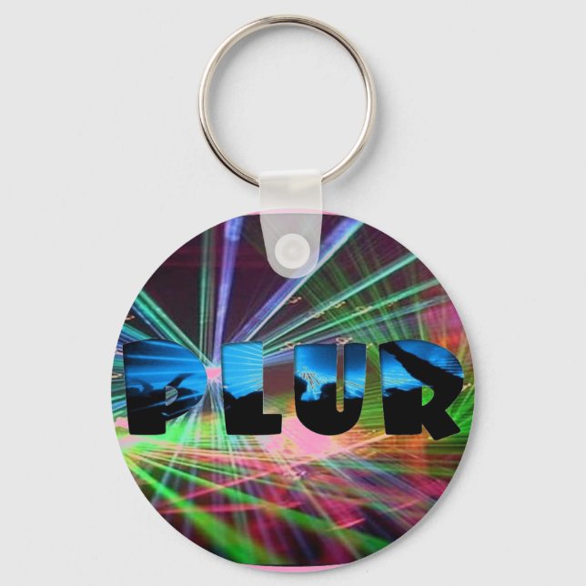 Rave Flash PLUR Keychain (Front)