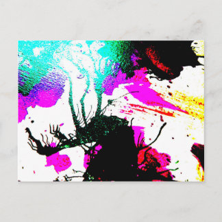 Rave neon party abstract postcard