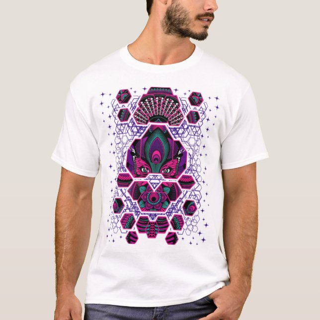 Rave Psy Trance Techno Party Edm Festival T-Shirt (Front)