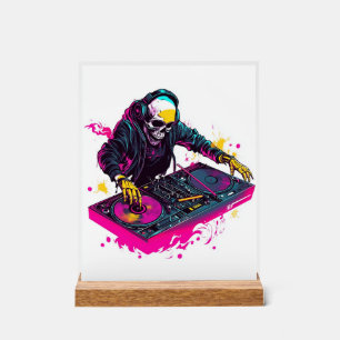 Rave Skull � EDM Party Skeleton DJ Acrylic Sign