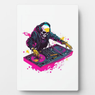 Rave Skull � EDM Party Skeleton DJ Plaque