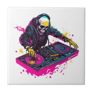 Rave Skull � EDM Party Skeleton DJ Tile