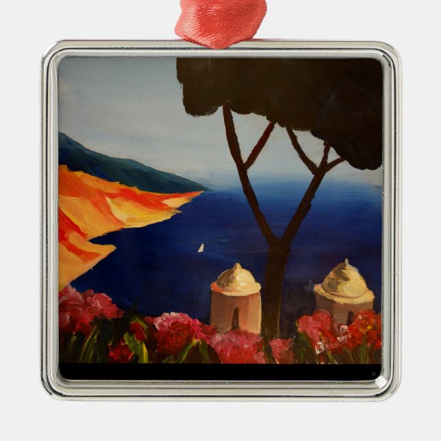 Ravello Salerno Italy View of Amalfi Coast Metal Ornament (Front)