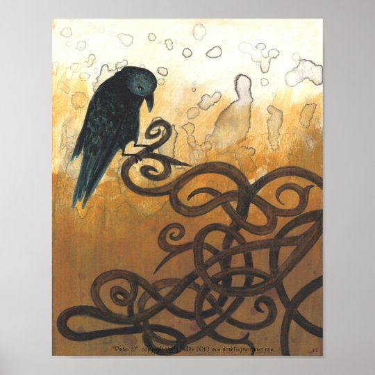 Raven 12 Celtic Knots Nature Painting Poster Zazzle Ca