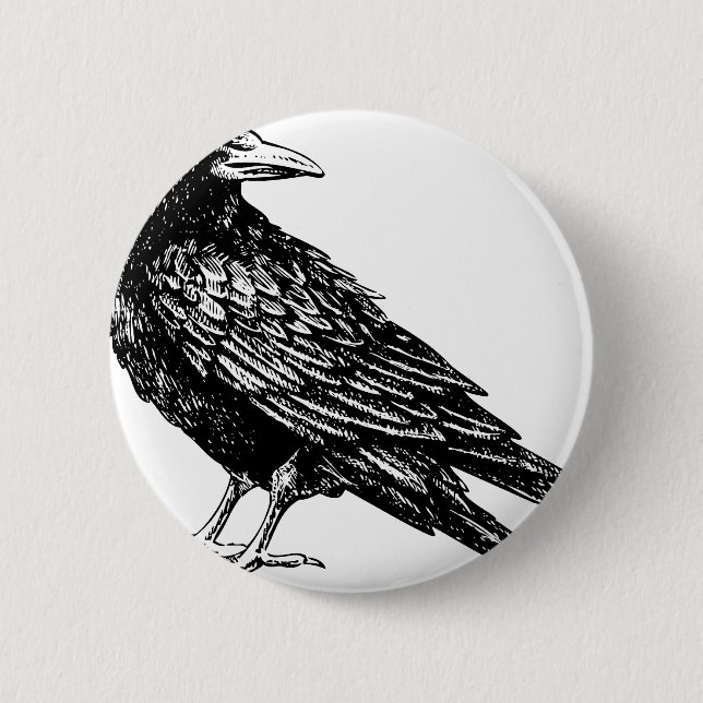 Raven 2 Inch Round Button (Front)