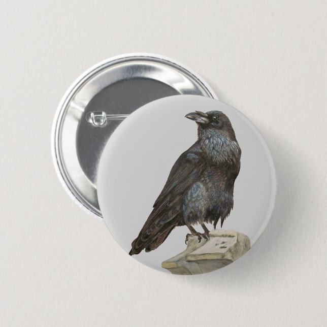 Raven 2 Inch Round Button (Front & Back)