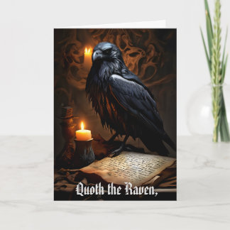 Raven & Ancient Parchment Gothic Humourous Birthda Card
