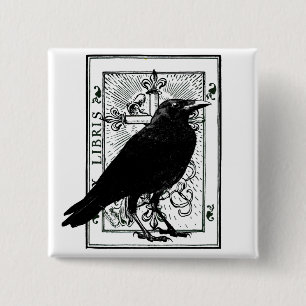 Raven and Cross 2 Inch Square Button