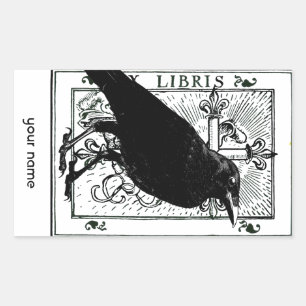 Raven and Cross Bookplate Stickers